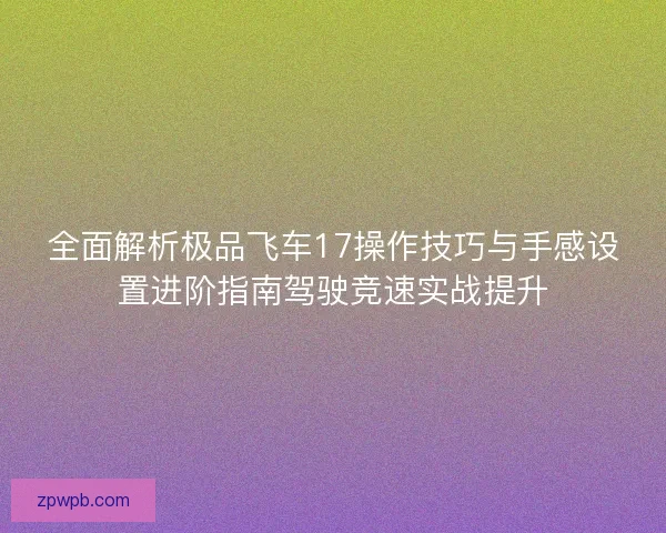 全面解析极品飞车17操作技巧与手感设置进阶指南驾驶竞速实战提升